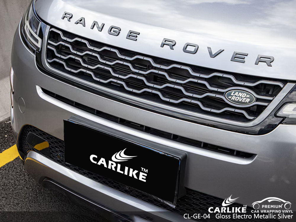 CL-GE-04 parlak elektro metalik gümüş vinil araç kaplaması RANGE ROVER tedarikçisi