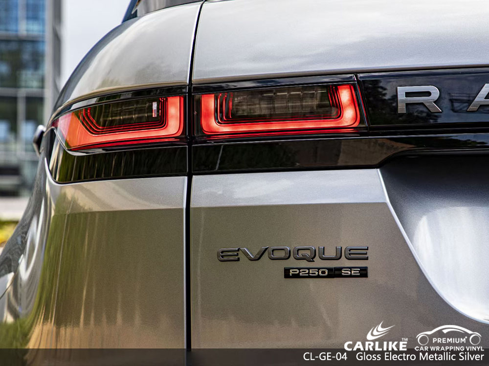 CL-GE-04 parlak elektro metalik gümüş vinil araç kaplaması RANGE ROVER tedarikçisi
