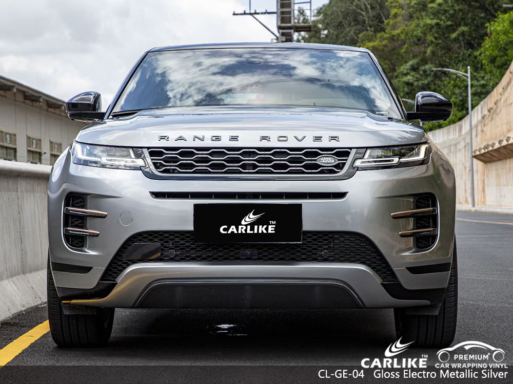 CL-GE-04 parlak elektro metalik gümüş vinil araç kaplaması RANGE ROVER tedarikçisi