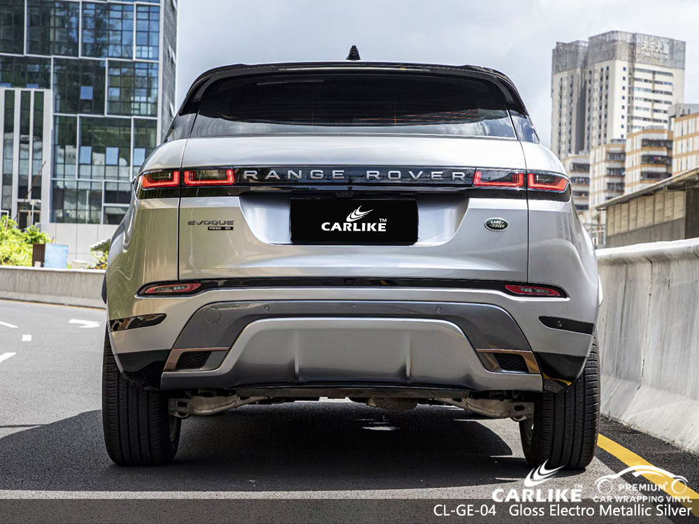 CL-GE-04 parlak elektro metalik gümüş vinil araç kaplaması RANGE ROVER tedarikçisi