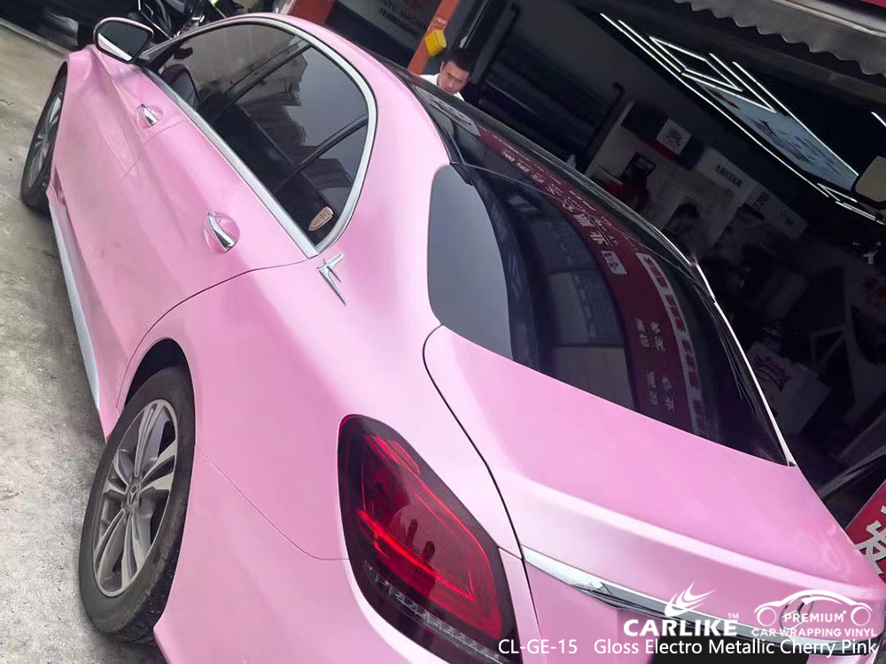 CL-GE-15 veículo de vinil eletro metálico brilhante rosa cereja fábrica de embalagens para MERCEDES-BENZ 