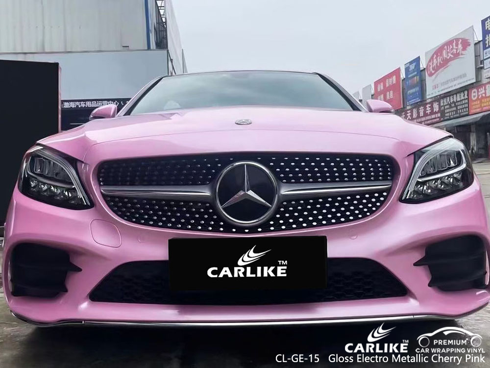 CL-GE-15 gloss electro metallic cherry pink vinyl vehicle wrap factory for MERCEDES-BENZ