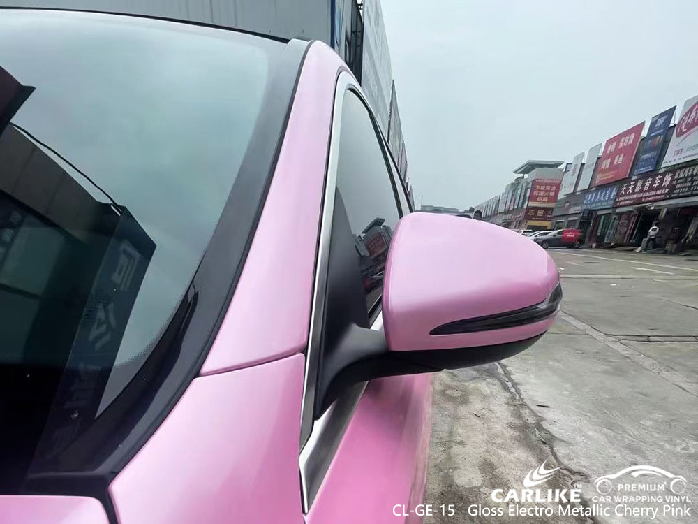 سيارة CL-GE-15 اللامعة الكهربائية والمعدنية من الفينيل الوردي الكرز مصنع التفاف لـ MERCEDES-BENZ 
