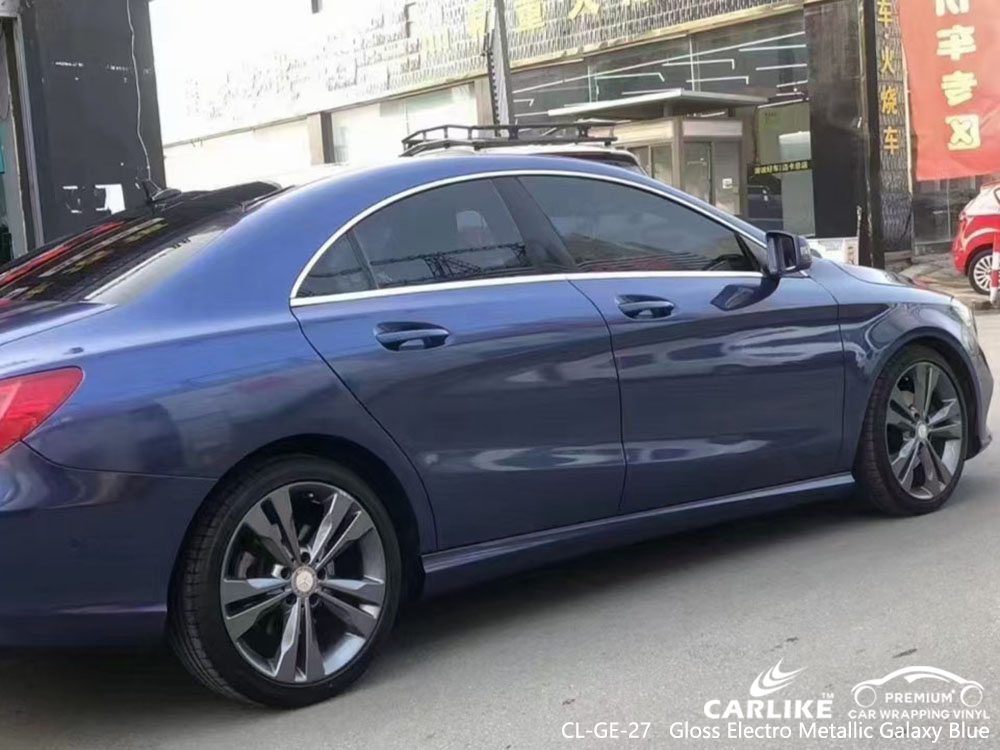 CL-GE-27 parlak elektro metalik galaksi mavisi vinil otomatik MERCEDES-BENZ için sargı tedarikçisi