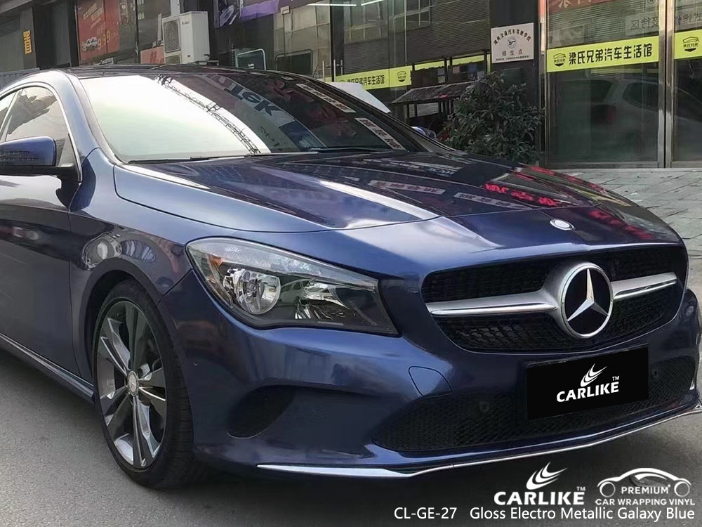 CL-GE-27 parlak elektro metalik galaksi mavisi vinil otomatik MERCEDES-BENZ için sargı tedarikçisi