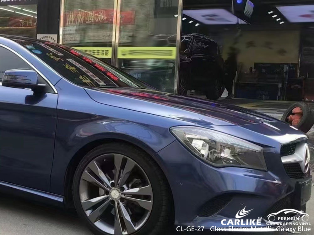CL-GE-27 parlak elektro metalik galaksi mavisi vinil otomatik MERCEDES-BENZ için sargı tedarikçisi