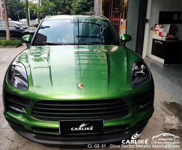 CL-GE-31 Glanz Elektro Metallic Mamba Green Vinyl Auto Wrap Hersteller für PORSCHE