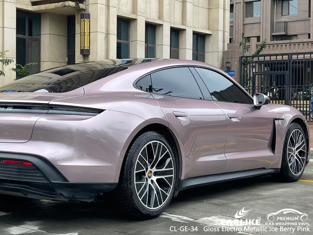 CL-GE-34 parlak elektro metalik buz meyvesi pembe vinil PORSCHE için otomatik sarma üreticisi