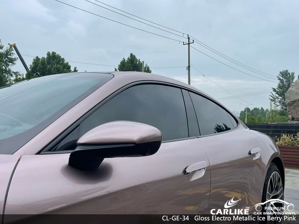 CL-GE-34 parlak elektro metalik buz meyvesi pembe vinil PORSCHE için otomatik sarma üreticisi