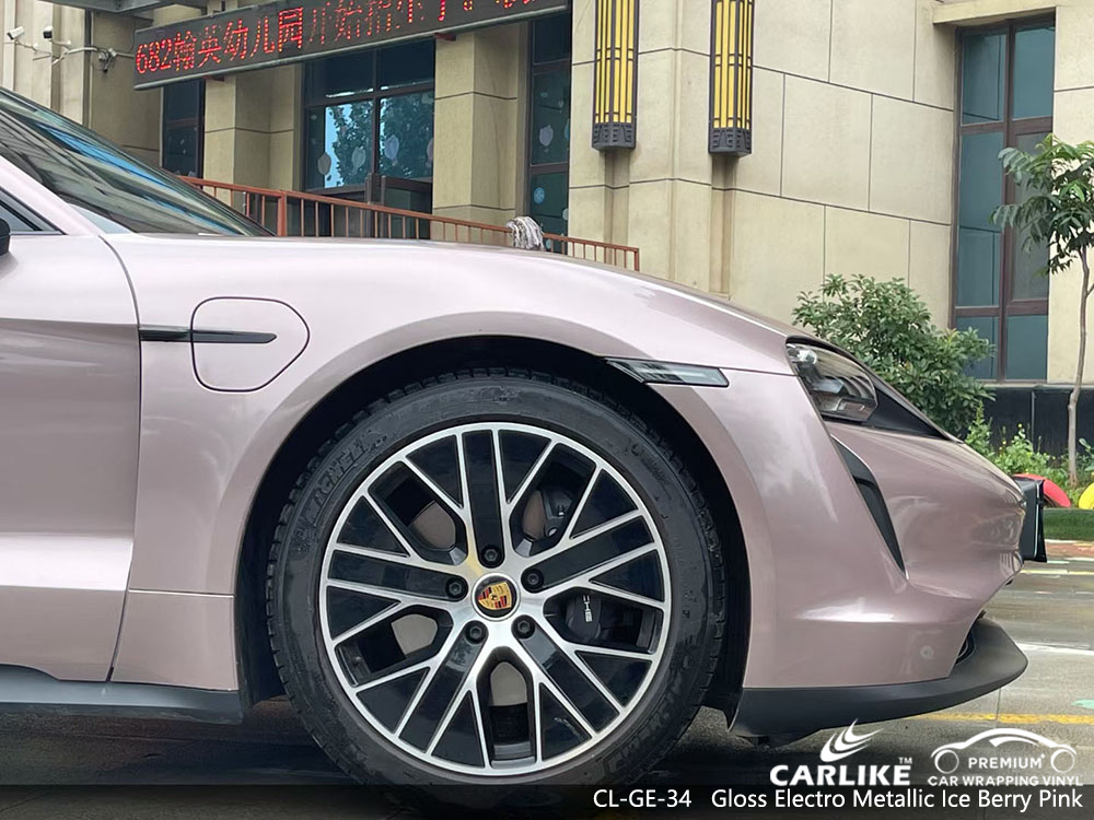 CL-GE-34 parlak elektro metalik buz meyvesi pembe vinil PORSCHE için otomatik sarma üreticisi