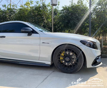 CL-IL-02 usine d'emballage de voiture en vinyle blanc laser iridescence pour MERCEDES-BENZ