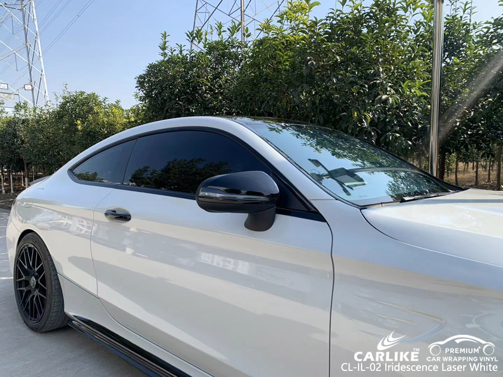 CL-IL-02 iridescence laser white vinyl car wrap factory for MERCEDES-BENZ