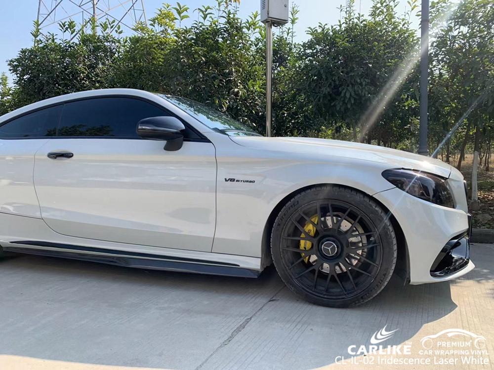 CL-IL-02 iridescence laser white vinyl car wrap factory for MERCEDES-BENZ
