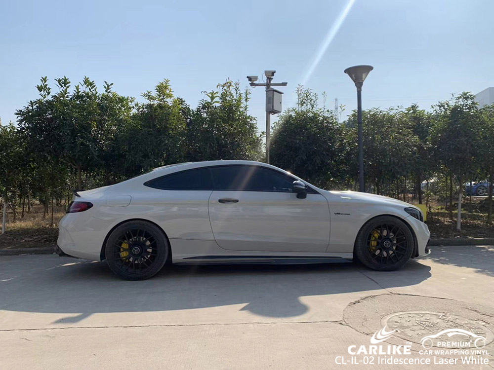 CL-IL-02 iridescence laser white vinyl car wrap factory for MERCEDES-BENZ