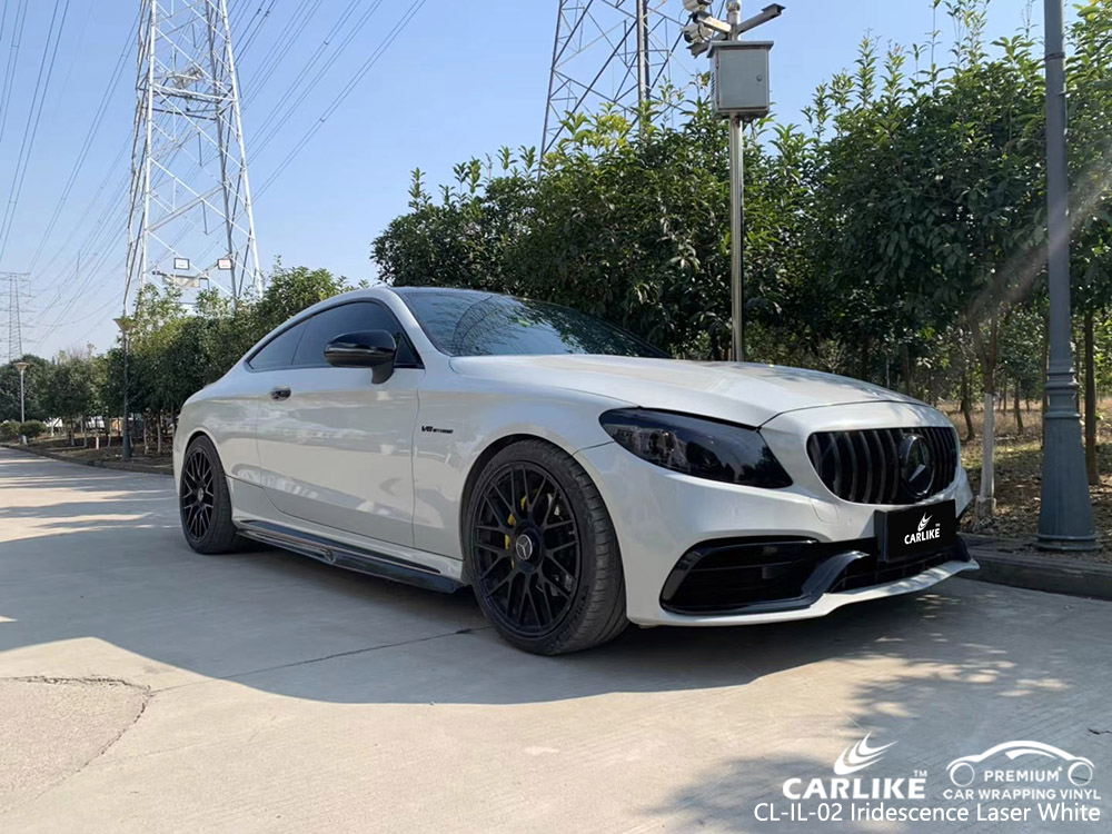 CL-IL-02 iridescence laser white vinyl car wrap factory for MERCEDES-BENZ