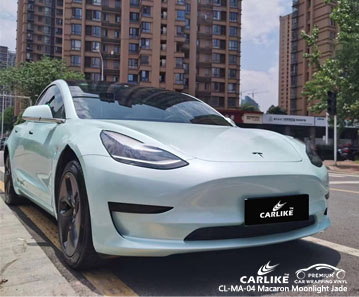 CL-MA-04 TESLA için macaron mehtap yeşim vinil araç kaplama tedarikçisi