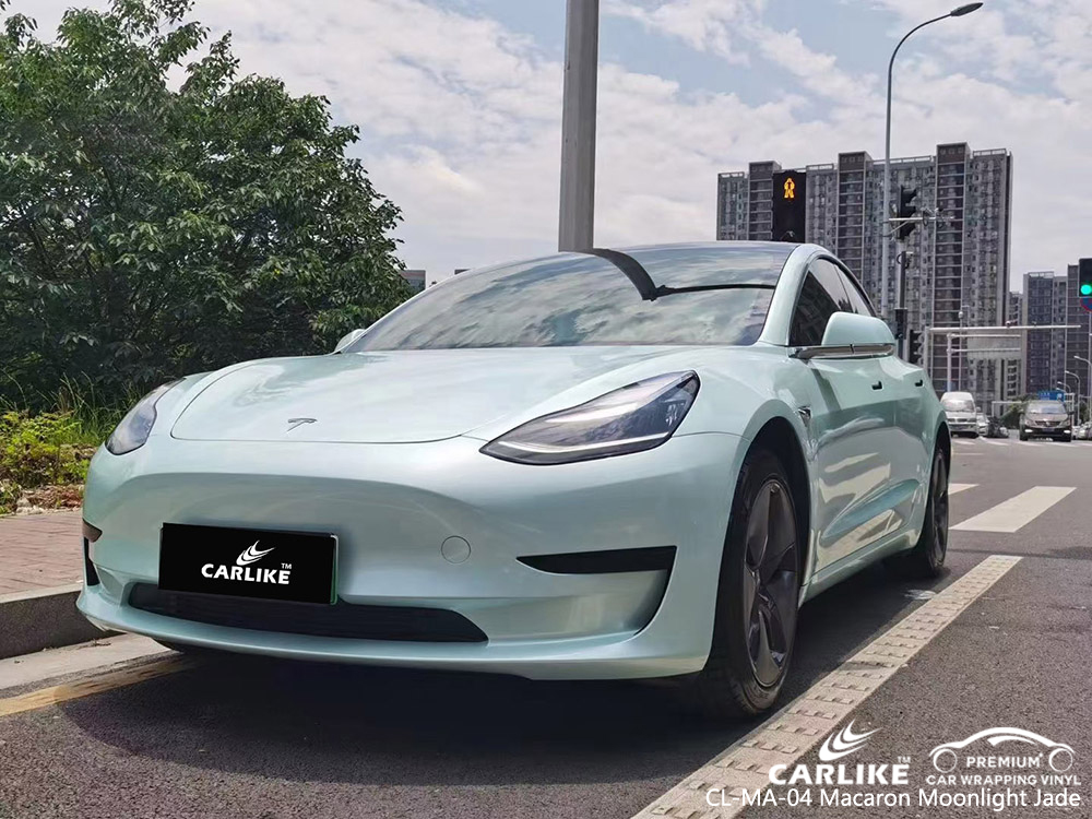 CL-MA-04 macaron moonlight jade vinyl vehicle wrap supplier for TESLA
