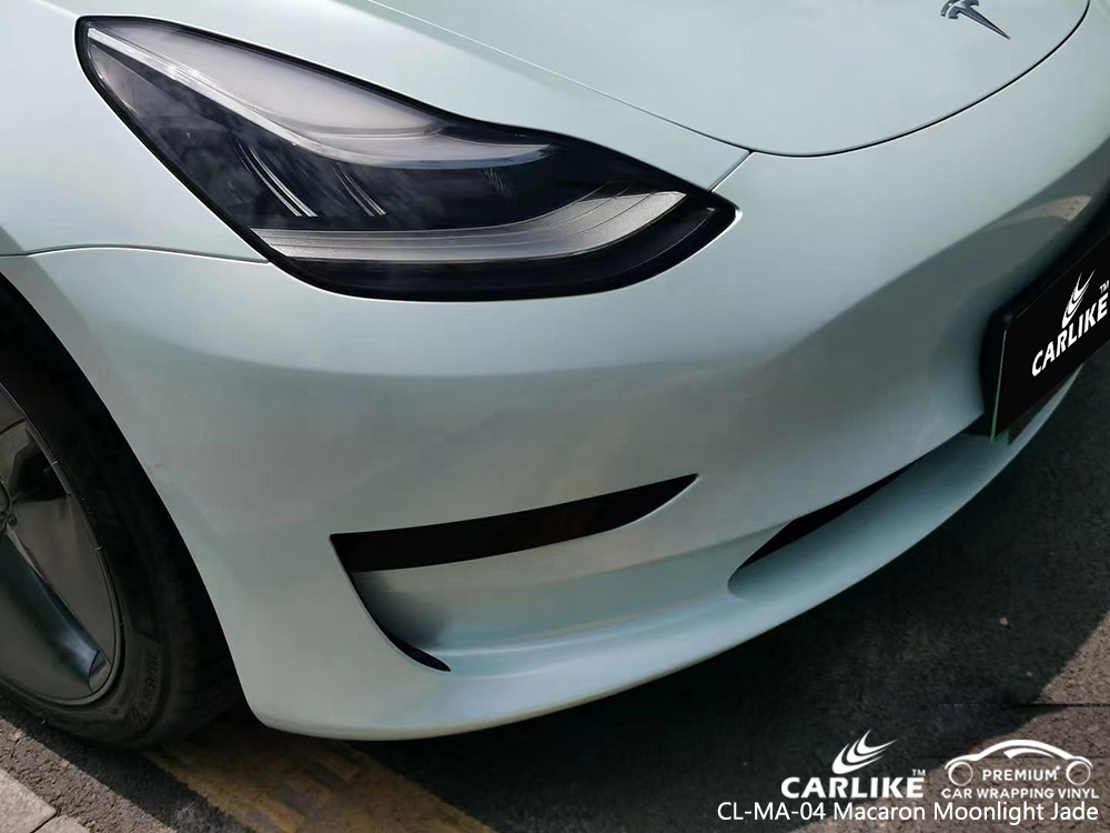 CL-MA-04 macaron moonlight jade vinyl vehicle wrap supplier for TESLA