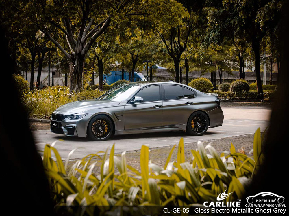 سيارة CL-GE-05 اللامعة الكهربائية المعدنية شبح رمادي الفينيل مصنع التفاف لسيارات BMW 