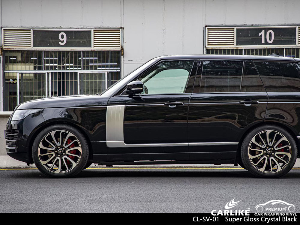 CL-SV-01 süper parlak kristal siyah vinil araç kaplaması RANGE ROVER tedarikçisi