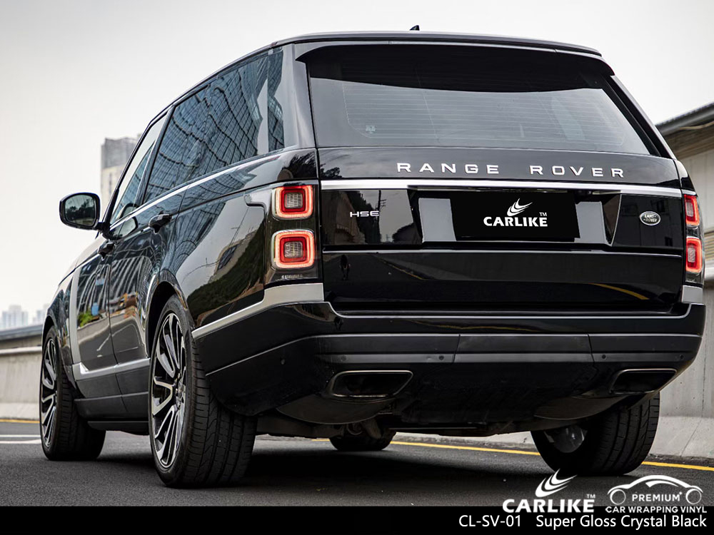 CL-SV-01 süper parlak kristal siyah vinil araç kaplaması RANGE ROVER tedarikçisi