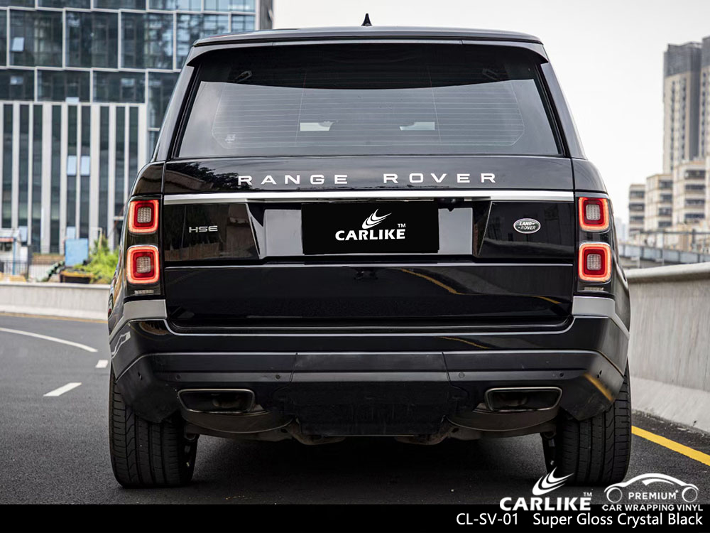 CL-SV-01 süper parlak kristal siyah vinil araç kaplaması RANGE ROVER tedarikçisi