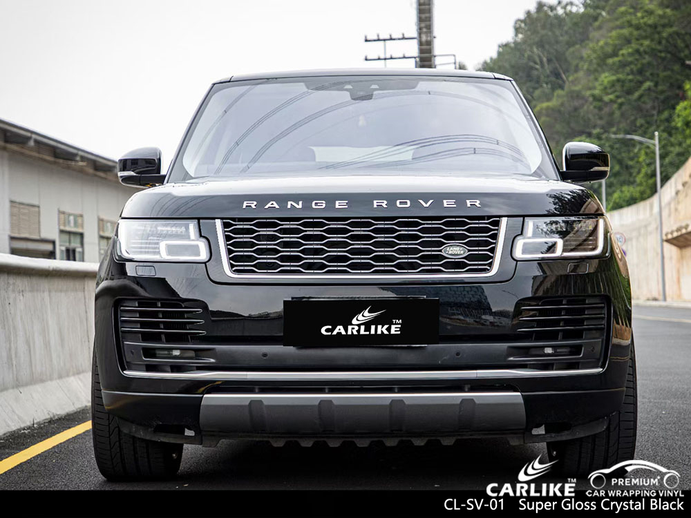 CL-SV-01 süper parlak kristal siyah vinil araç kaplaması RANGE ROVER tedarikçisi