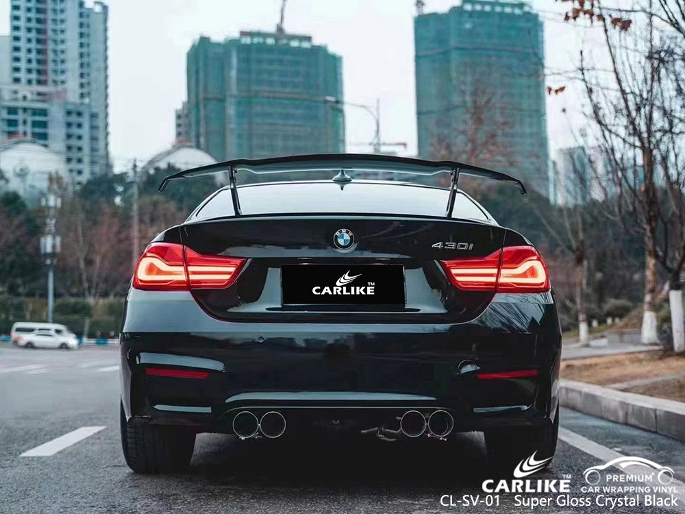 CL-SV-01 süper parlak kristal siyah vinil BMW için araç kaplama üreticisi