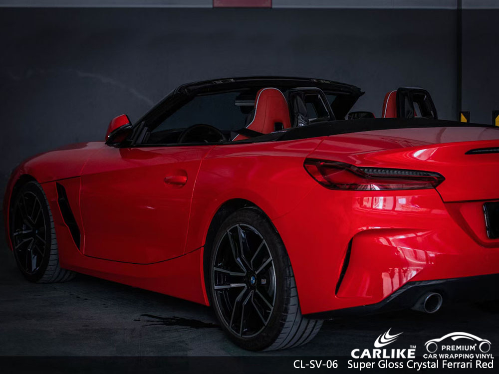 CL-SV-06 süper parlak kristal ferrari kırmızısı BMW için vinil otomatik sarma fabrikası