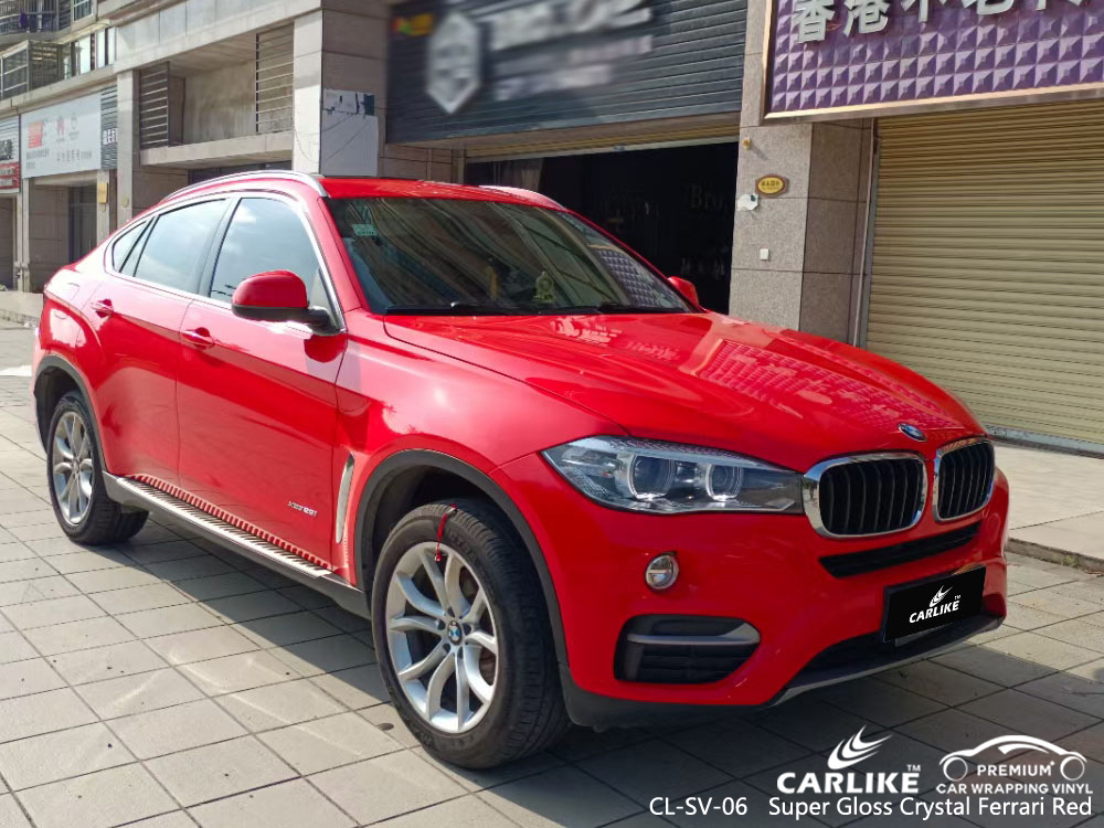 CL-SV-06 süper parlak kristal ferrari kırmızı vinil araba BMW için sarma fabrikası