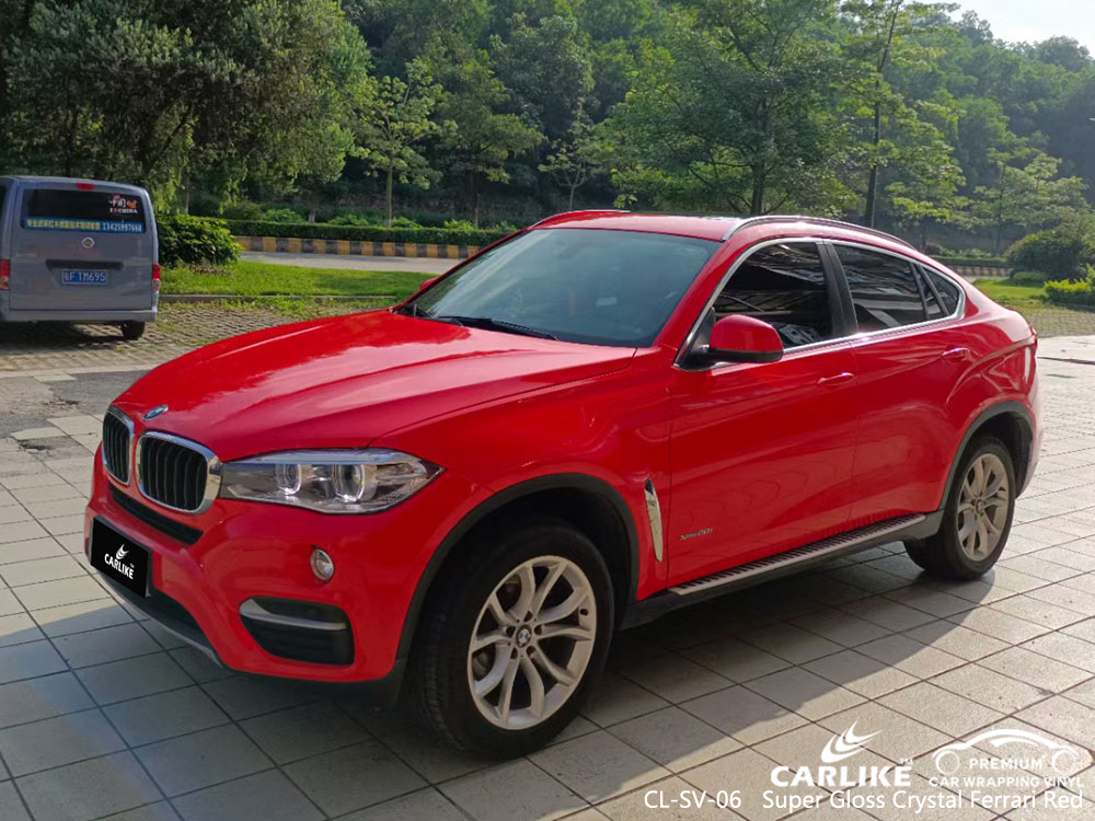 CL-SV-06 süper parlak kristal ferrari kırmızı vinil araba BMW için sarma fabrikası