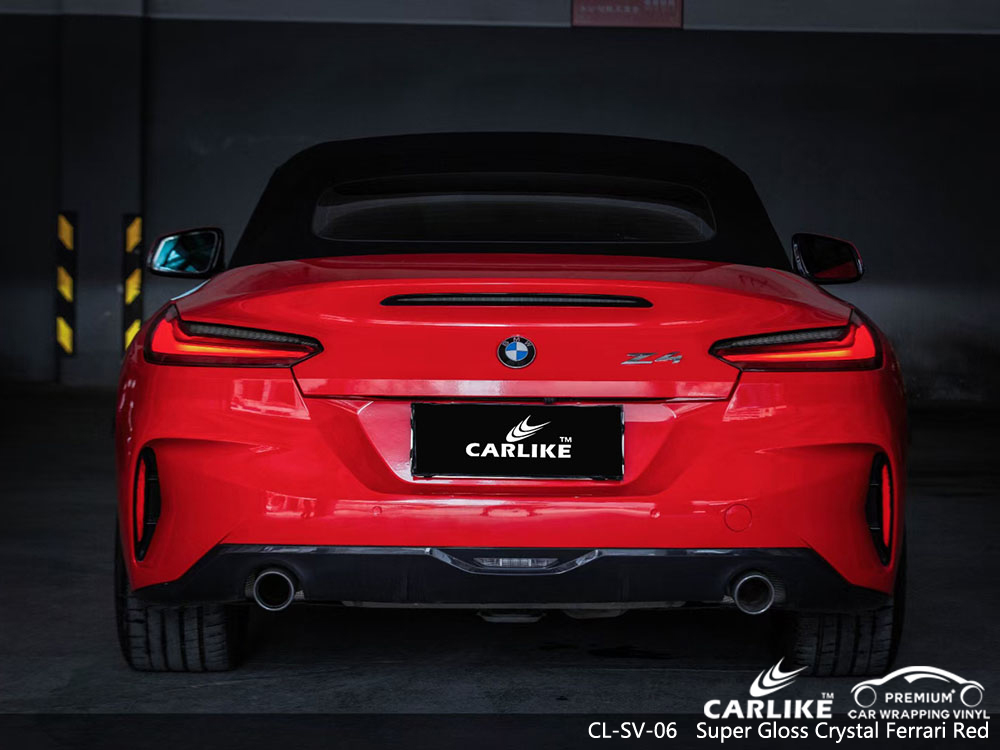 CL-SV-06 süper parlak kristal ferrari kırmızısı BMW için vinil otomatik sarma fabrikası