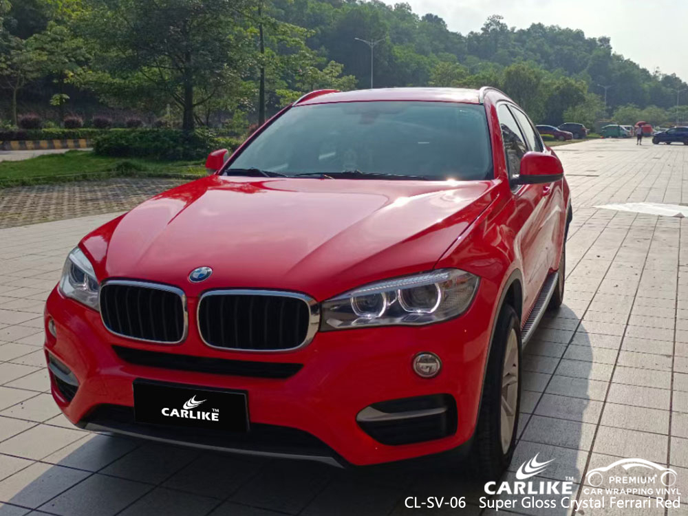 CL-SV-06 süper parlak kristal ferrari kırmızı vinil araba BMW için sarma fabrikası