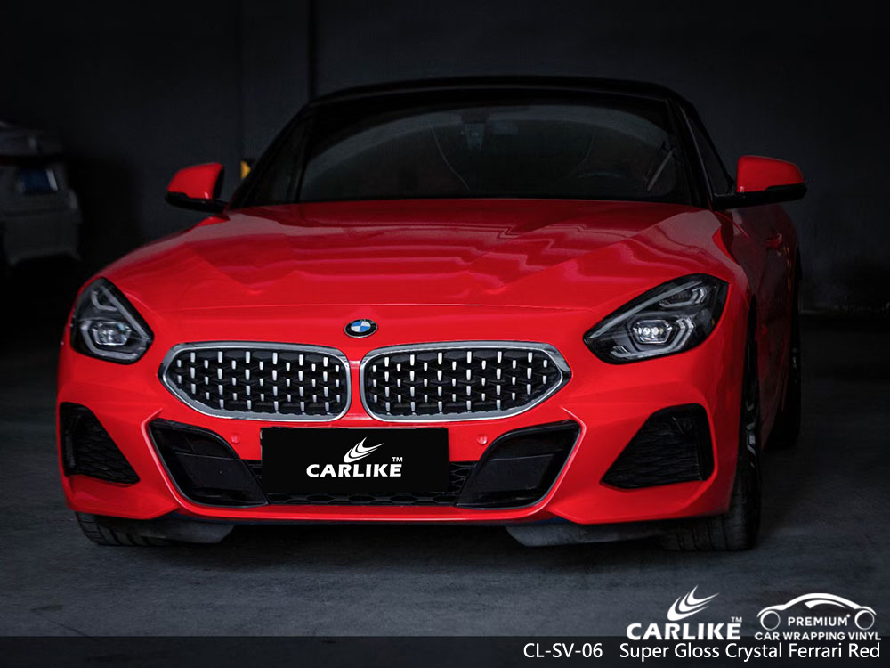 CL-SV-06 süper parlak kristal ferrari kırmızı vinil araba BMW için sarma fabrikası