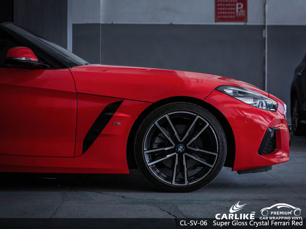 CL-SV-06 süper parlak kristal ferrari kırmızı vinil araba BMW için sarma fabrikası