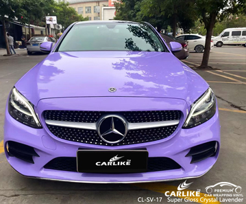 CL-SV-17 MERCEDES-BENZ için süper parlak kristal lavanta vinil otomatik sarma tedarikçisi