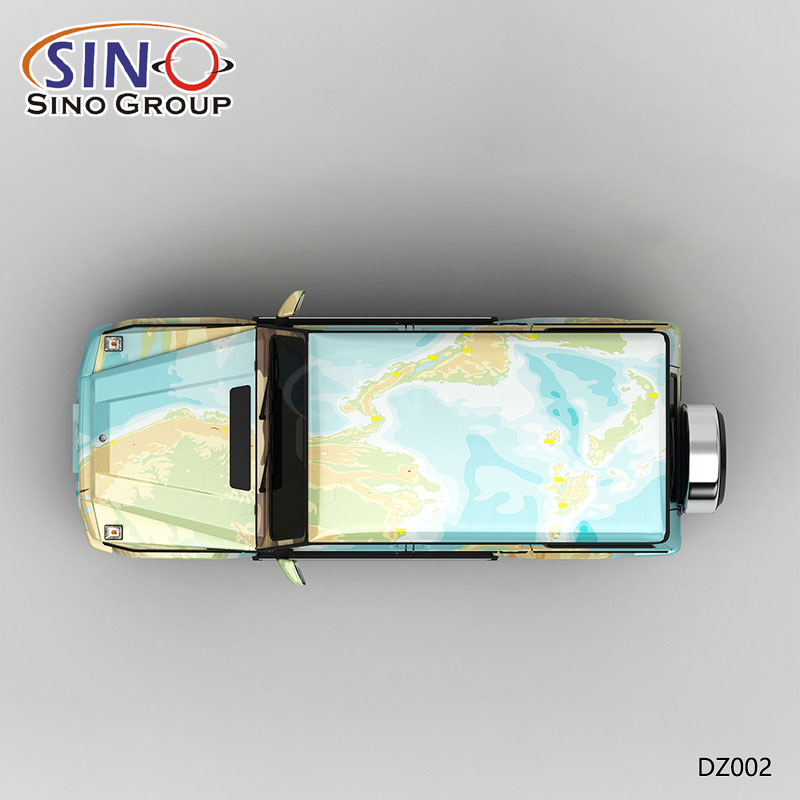 DZ002 Pattern Map Painting Высокоточная печать Индивидуальная виниловая пленка для автомобилей 