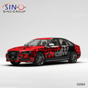 DZ004 Desen Kırmızı Ve Siyah Harfler Yüksek Hassasiyetli Baskı Özelleştirilmiş Araba Sarma Vinil