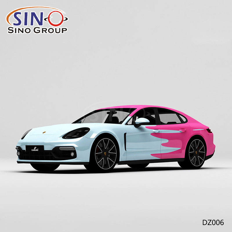 DZ006 Motivo Pittura blu e rosa Stampa ad alta precisione Personalizzato Vinile Wrap Car 