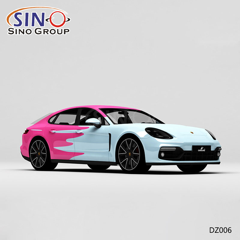 DZ006 Motivo Pittura blu e rosa Stampa ad alta precisione Personalizzato Vinile Wrap Car 