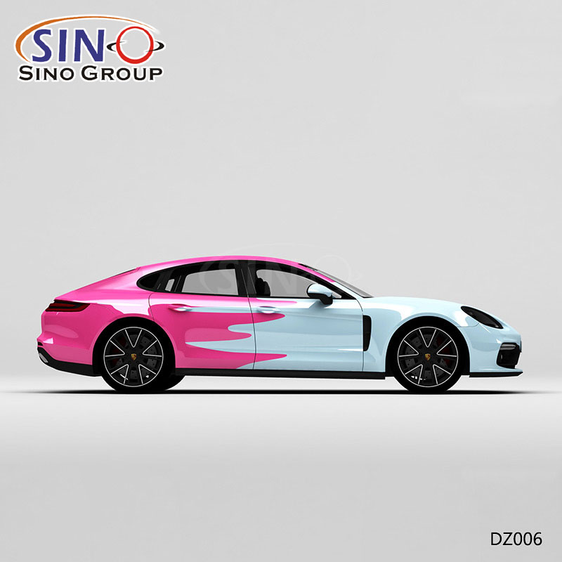 DZ006 Padrão Azul e Rosa Pintura de Alta Precisão Impressão Personalizada em Vinil Wrap Car 