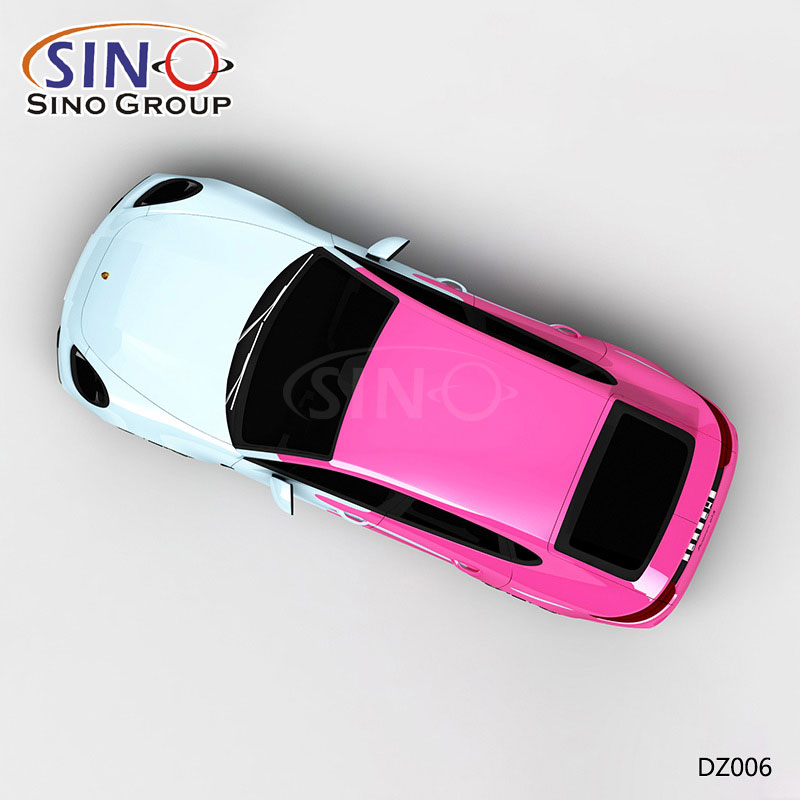 DIY Car Wrapping With Pattern Blue And Pink Painting High-Precision Printing Car Film