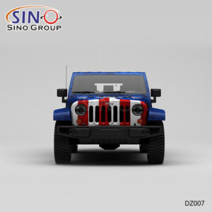 DZ007 Desen Kaptan Amerika Yüksek Hassasiyetli Baskı Özelleştirilmiş Toptan Araba Vinil Wrap