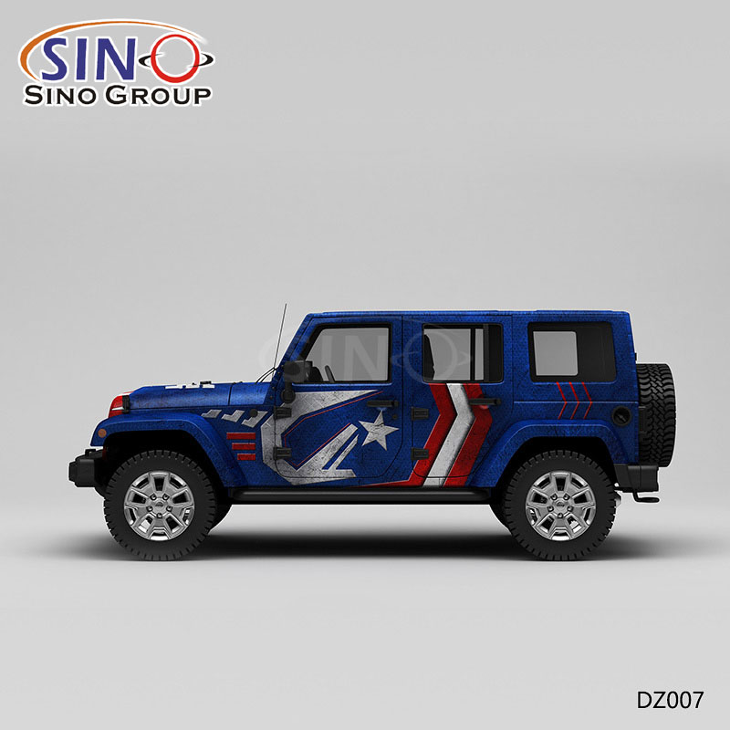 DZ007 Pattern Captain America Impressão de alta precisão Embalagem personalizada de vinil para carros no atacado