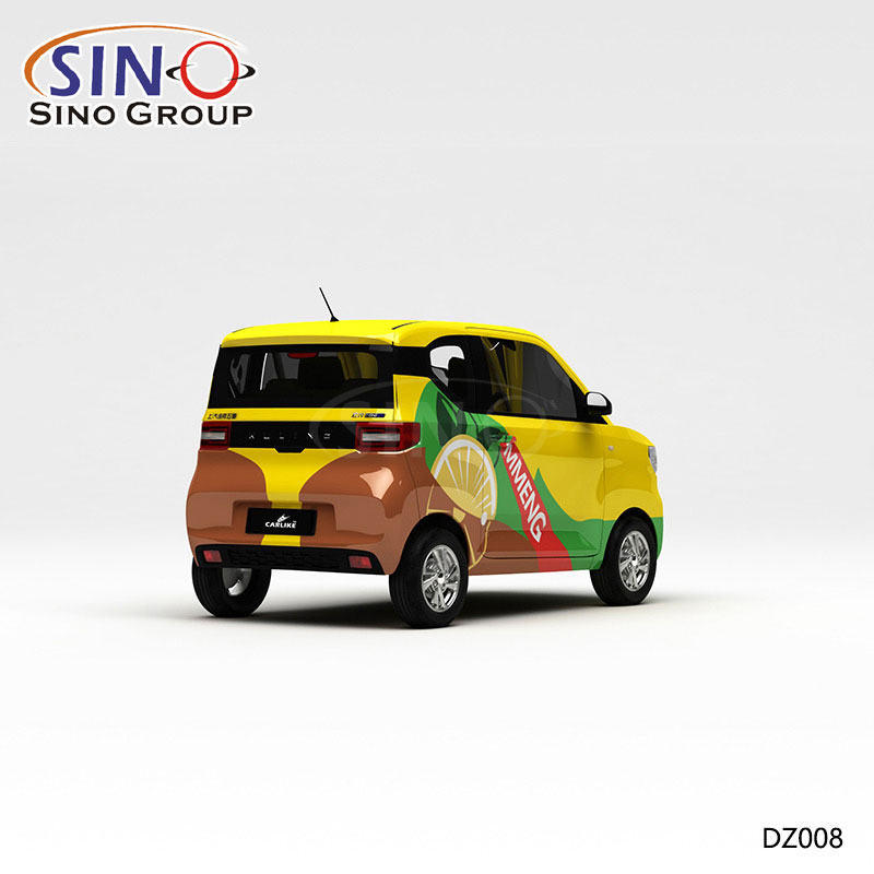 DZ008 Patrón Pintura amarillo limón Impresión de alta precisión Vinilo personalizado Etiqueta adhesiva para automóvil 