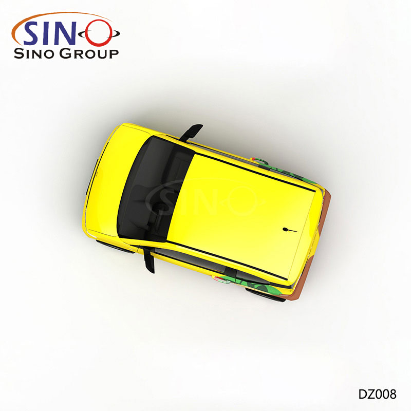 DZ008 Pattern Lemon Yellow Painting High-precision Printing Customized Vinyl Car Wrap Sticker
