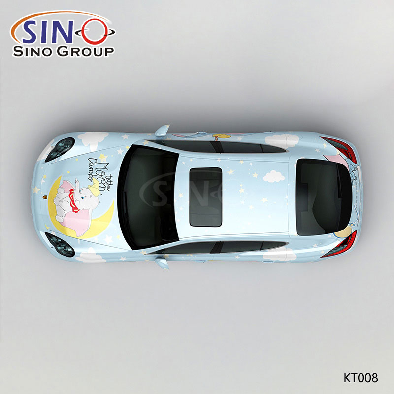 KT008 Desen Disney Dumbo Yüksek Hassasiyetli Baskı Özelleştirilmiş Araba Vinil Sargısı