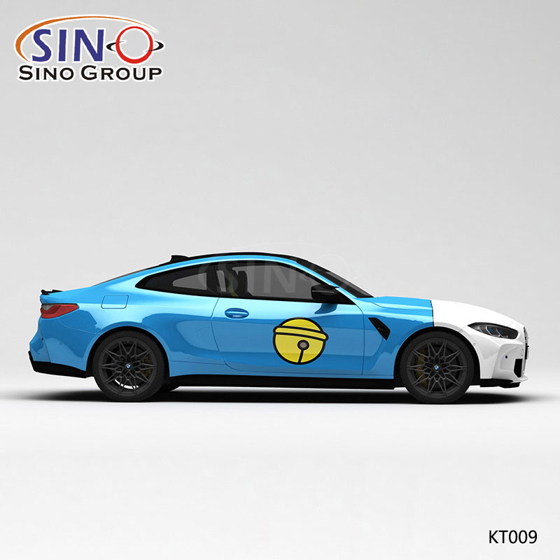 KT009 Desen Doraemon Doraemon Yüksek Hassasiyetli Baskı Özelleştirilmiş Araba Vinil Sargısı