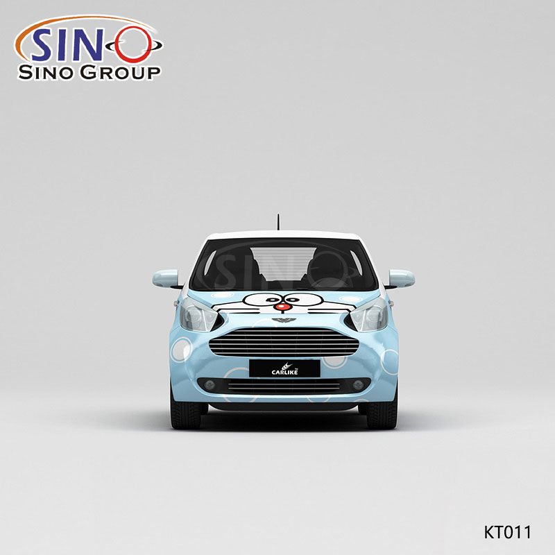 KT011 Desen Doraemon Yüksek Hassasiyetli Baskı Özelleştirilmiş Araba Vinil Sargısı