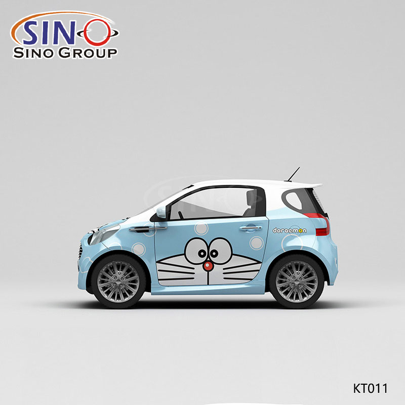 KT011 Desen Doraemon Yüksek Hassasiyetli Baskı Özelleştirilmiş Araba Vinil Sargısı
